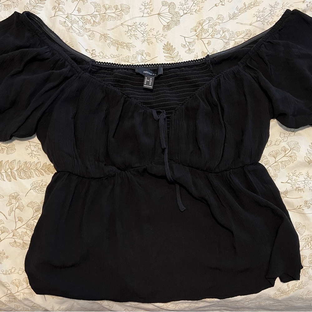 Black Flowy Top